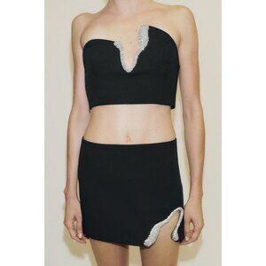 ZARA JEWEL APPLIQUÉ CROP TOP